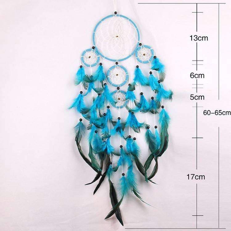 Creative Hand-Woven Crafts Dream Catcher Home Car Wall Hanging Decoration(Blue Black)