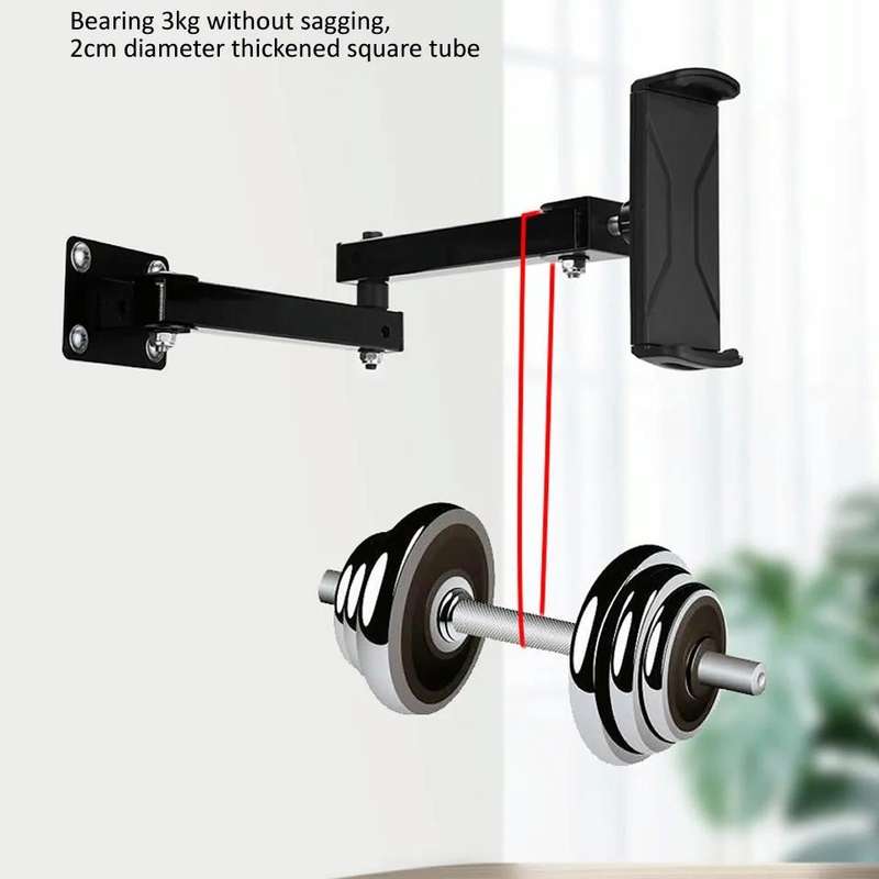 Wall Mount Tablet Cell Phone Stand Long Arm Stretchable Holder for 4-13 Inch Devices(3 Sections)