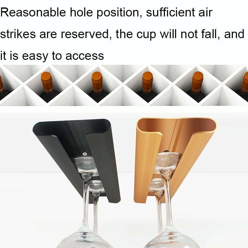 Living Room Punch-free Aluminum Alloy Wine Glass Rack Kitchen Wine Glass Hanger(Champagne)