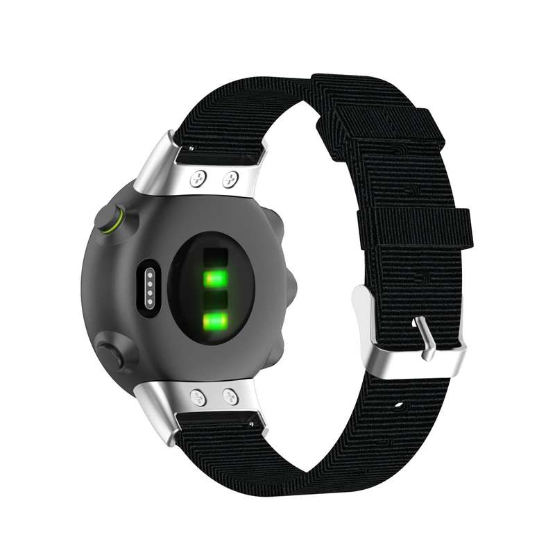 For Garmin Forerunner 45 / 45S / Swim 2 Universal Nylon Canvas Watch Band(Black)