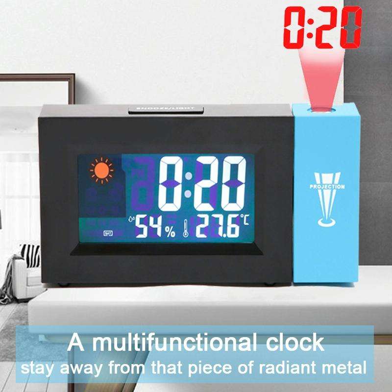 8290 Electronic Colour Screen Weather Clock Weather Forecast Projection Clock Rotatable Digital C...