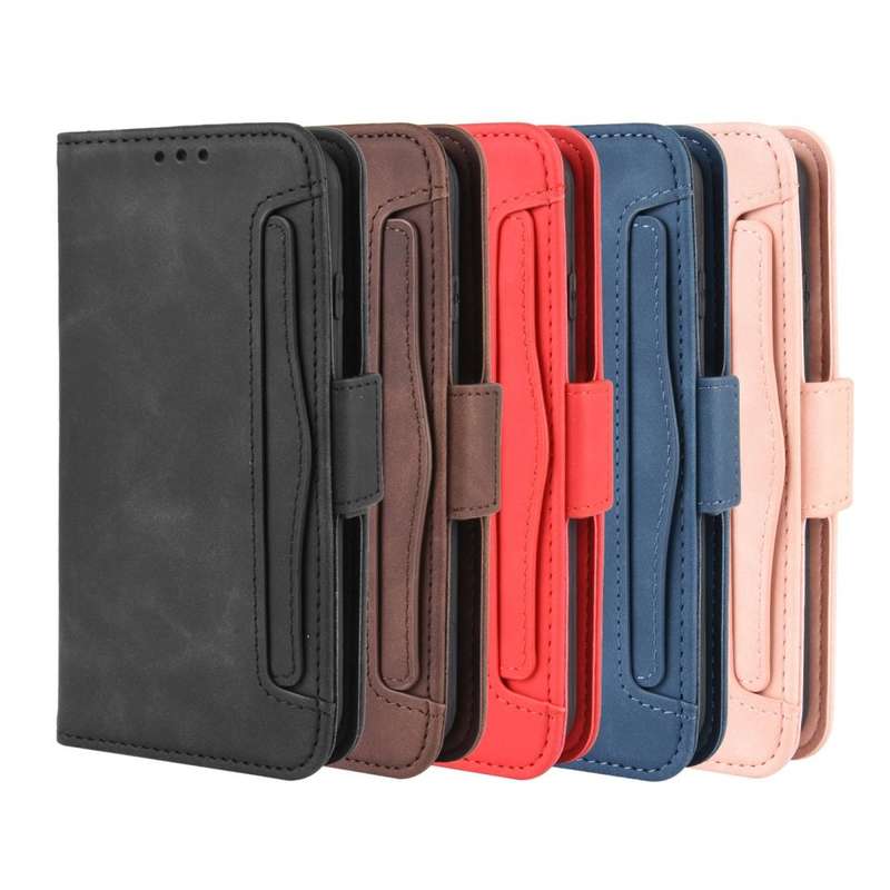 For iPhone SE 2022 / SE 2020 Wallet Style Skin Feel Calf Pattern Leather Case with Separate Card ...