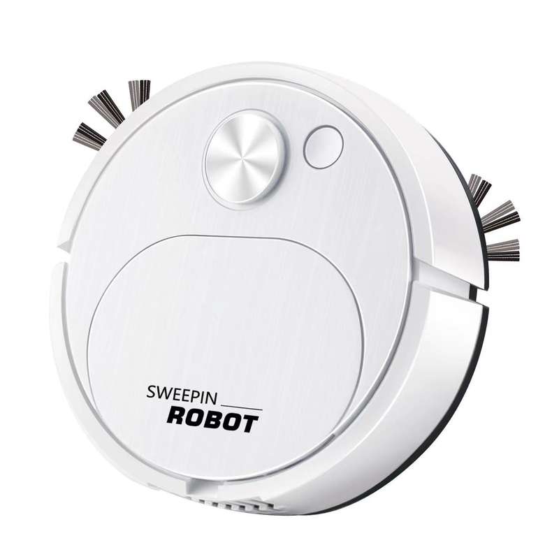 Field Sweeping Robot Auto Family Mini Cleaning Machine USB Charging Smart Vacuum(White)