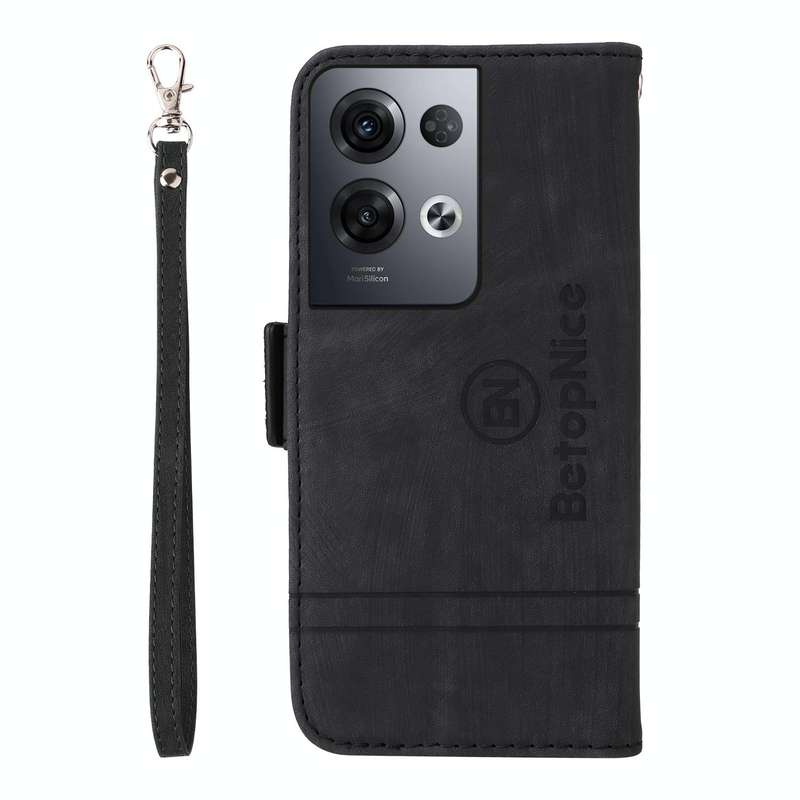 For OPPO Reno8 Pro 5G Global / Reno8 Pro+ BETOPNICE Dual-side Buckle Leather Phone Case(Black)