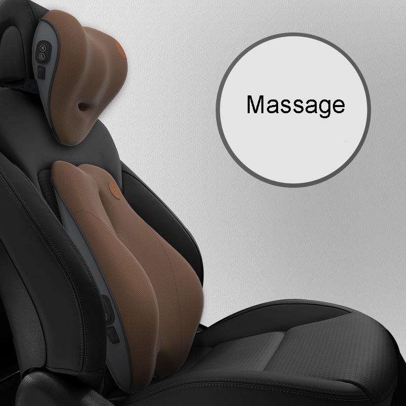 SR-21 Car Lumbar Cushion Headrest Seat Memory Foam Accessories, Style: Massage Headrest (Brown)