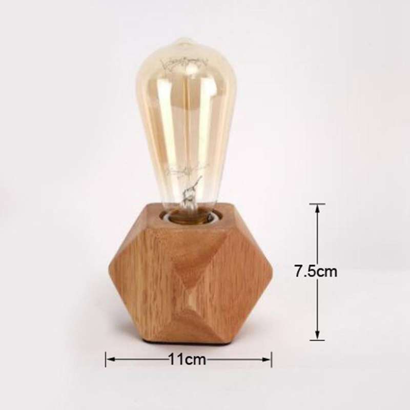 Solid Wood Decoration LED Night Light Modern Minimalist Warm Bedroom Bedside Lamp Small Table Lam...