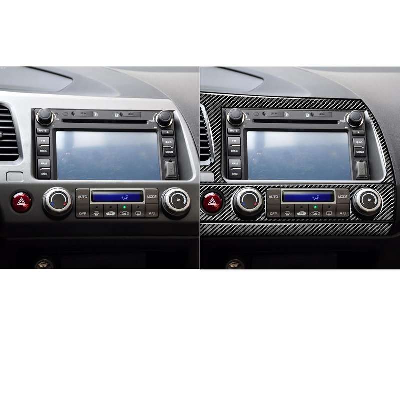 7 in 1 Car Carbon Fiber Instrument Panel Set Decorative Sticker for Honda Civic 8th Generation 20...