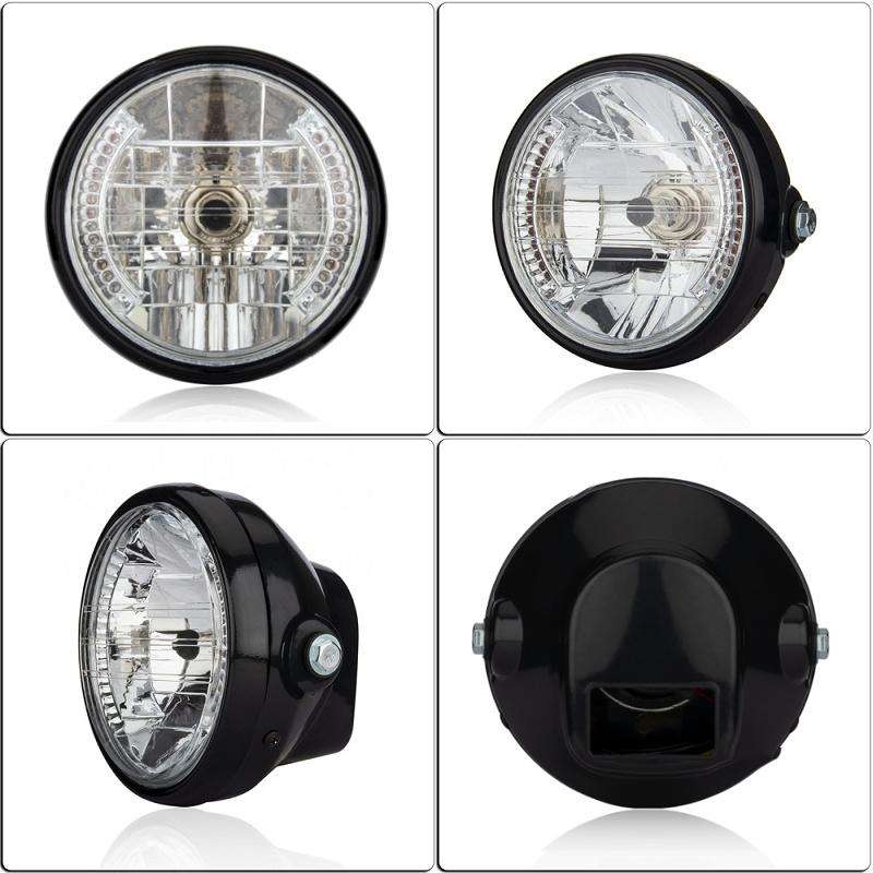 Motorcycle 7 Inch LED Headlight Angel Ring With Steering Function(No Bracket)