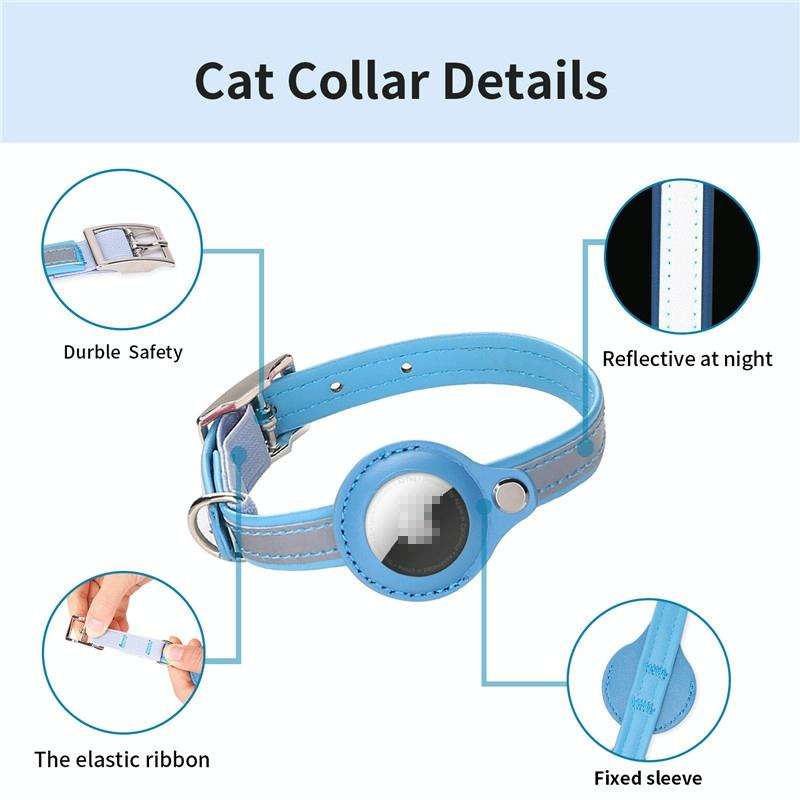 For Airtag Tracker Protective Cover Pet PU Collar, Specification: S(Purple)