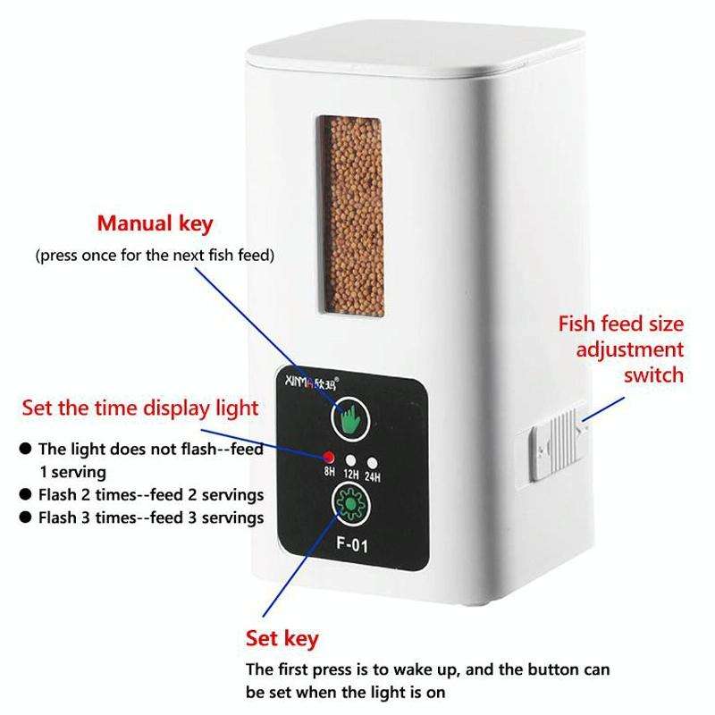 XINMA F-01 400ml Fish Tank Automatic Feeding Device Aquarium Intelligente Timing High-capacity Fi...