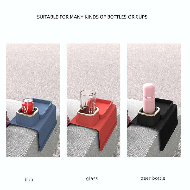 Sofa Armrest Car Seat Armrest Silicone Coaster Heat Insulation Anti-scalding Cup Holder(Black)