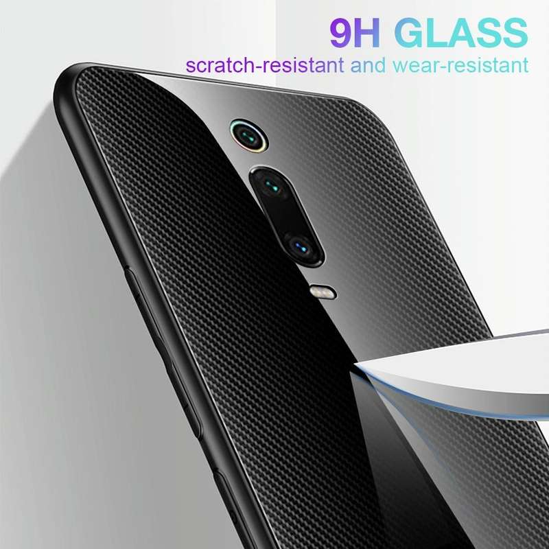 For Xiaomi Redmi K20 / K20 Pro / 9T Texture Gradient Glass Protective Case(White)