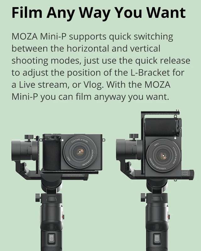 MOZA Mini-P 3 Axis Handheld Gimbal Stabilizer for Action Camera and Smart Phone(Black)