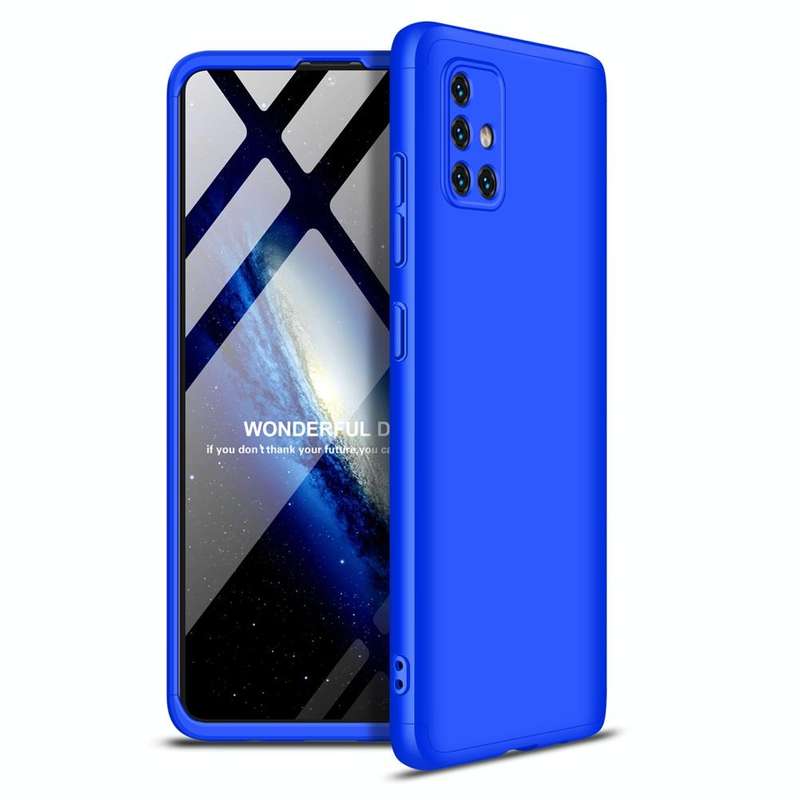 For Samsung Galaxy A51 GKK Three Stage Splicing Full Coverage PC Protective Case(Blue)