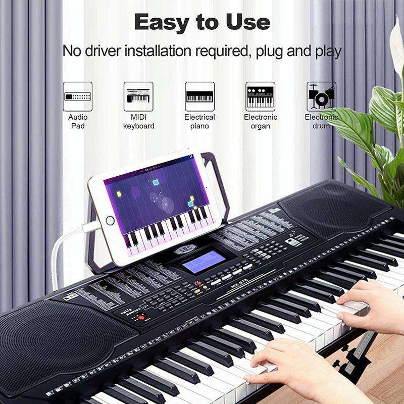 1m 8 Pin to USB + MIDI Electronic Music Instrument & OTG & Charging Multifunctional Cable Compati...
