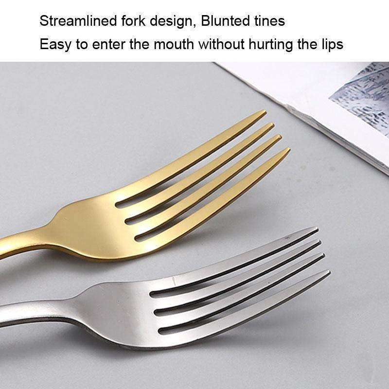 24pcs/set Boxed Stainless Steel Cutlery Knife, Fork and Spoon Cutlery Set, Specification: Gold