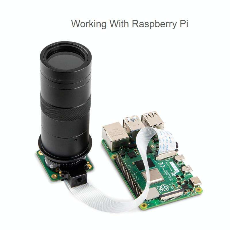Waveshare 100X Industrial Microscope Lens, C/CS-Mount, for Raspberry Pi HQ Camera(24229)