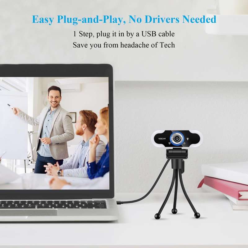 C13 1080P High-Definition Touch 3-level Brightness Web Camera Fill Light Camera Live Webcast Webc...