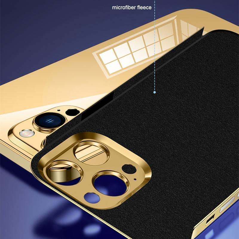 For iPhone 13 Pro Max Colorful Stainless Steel Phone Case(Gold)