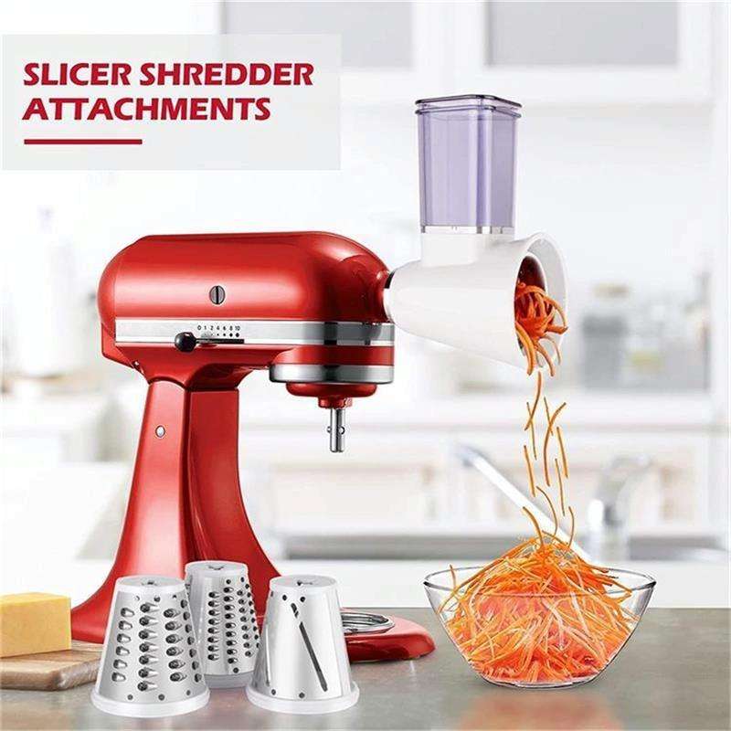 KA-08 For KitchenAid New Cutter Multi-functional Vegetable Cutter Accessories Slicer Grater(White)