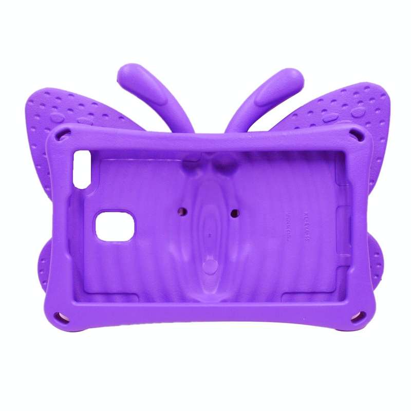 For Samsung Galaxy Tab A9 8.7 X110/X115 Butterfly Bracket Kids EVA Shockproof Tablet Case(Purple)