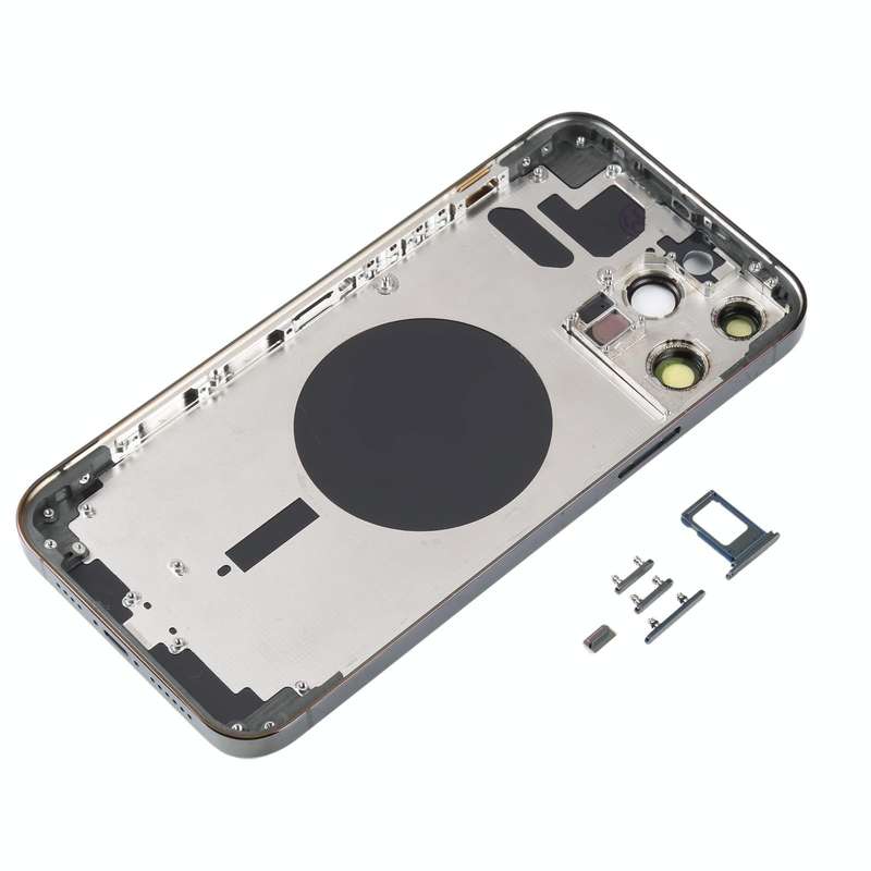 Back Housing Cover with SIM Card Tray & Side  Keys & Camera Lens for iPhone 13 Pro Max(Black)