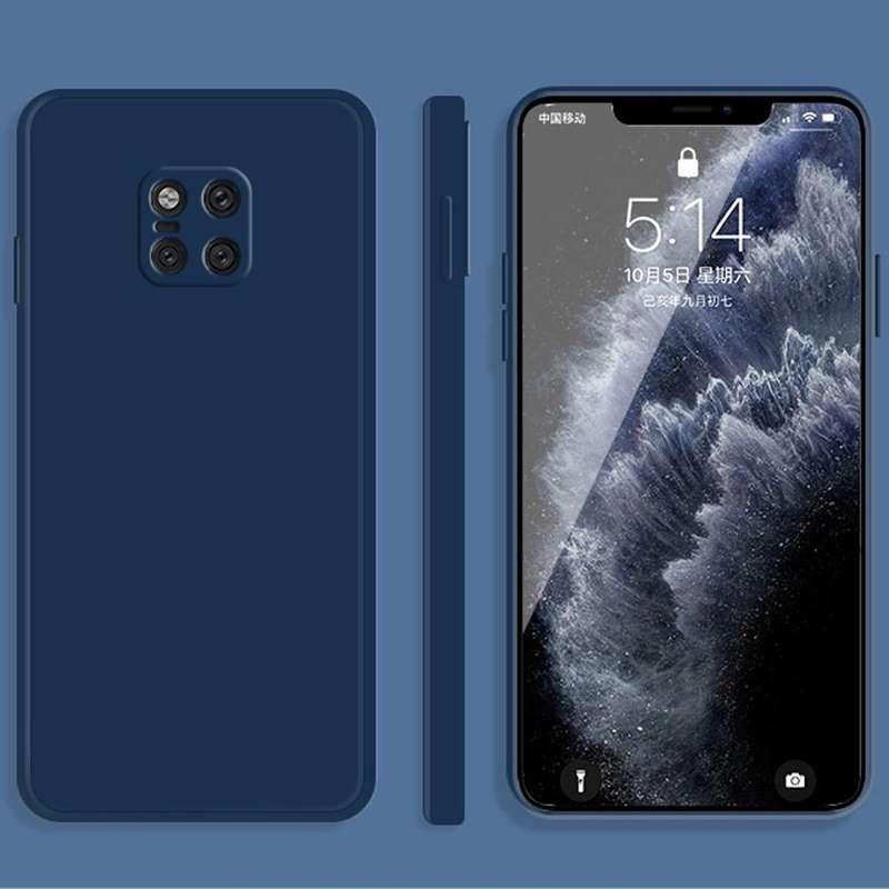 For Huawei Mate 20 Pro Solid Color Imitation Liquid Silicone Straight Edge Dropproof Full Coverag...