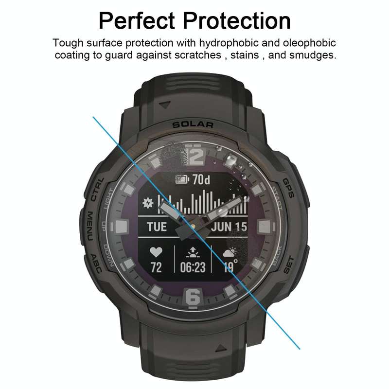 For Garmin Instinct Crossover Smart Watch Tempered Glass Film Screen Protector