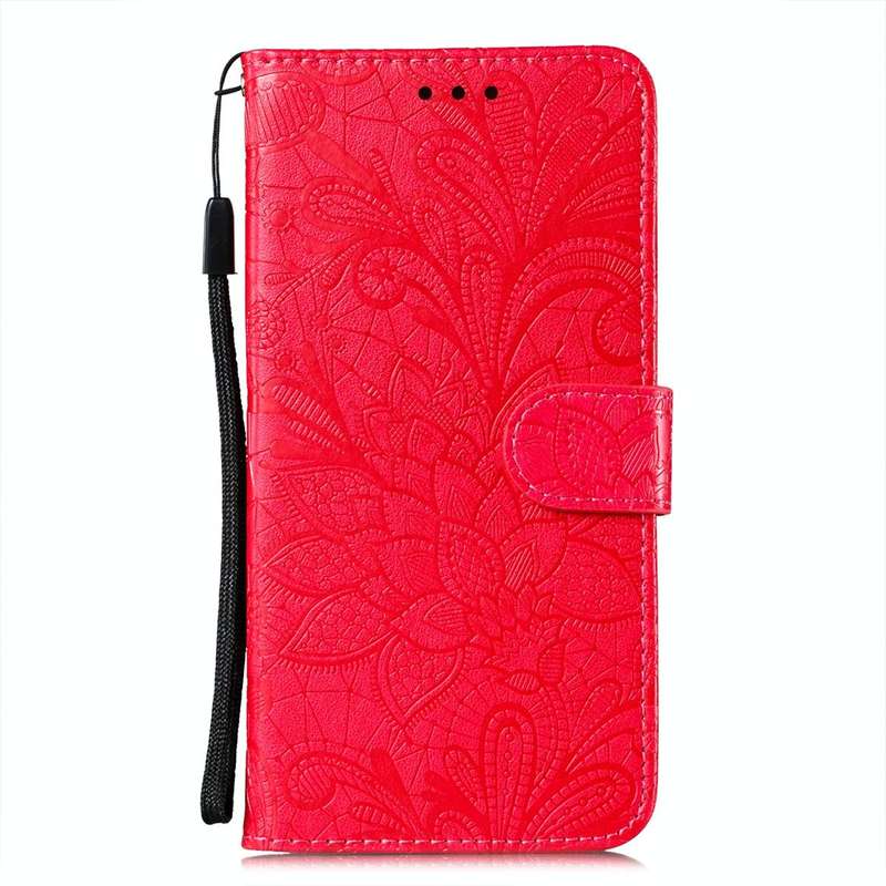 For Samsung Galaxy A32 4G Lace Flower Embossing Pattern Horizontal Flip Leather Case with Holder ...