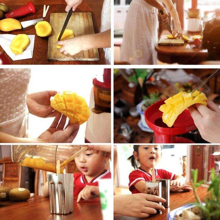 Stainless Steel DIY Ice Cream Mold Household Popsicle Ice Cream Mold(6 Flat Head Double Grooves)