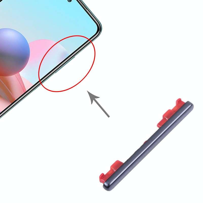 Volume Control Button for Xiaomi Redmi Note 10 4G M2101K7AI M2101K7AG (Black)