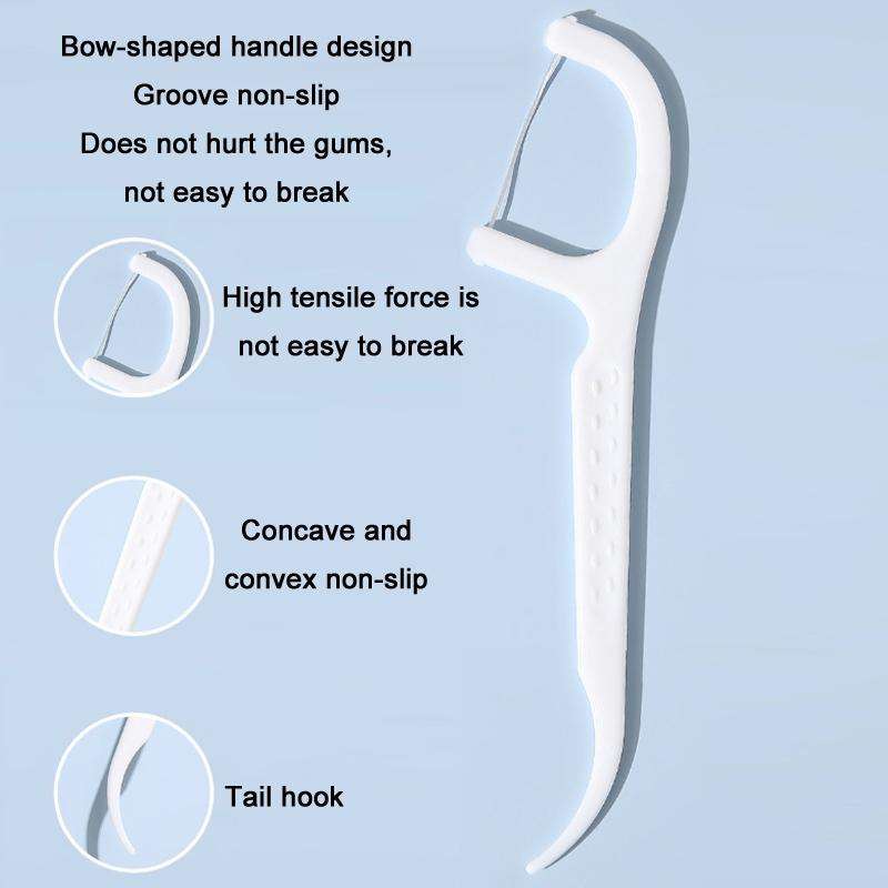 FukuBook Portable Mini Automatic Opening and Closing Floss Storage Box with Floss(White)