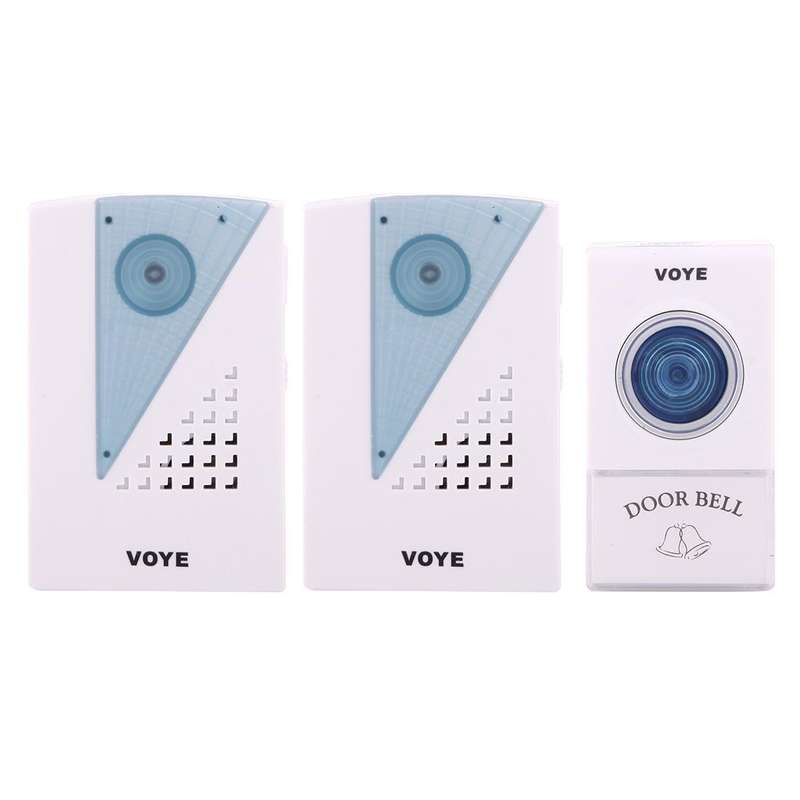 VOYE V001A2 Wireless Smart Music LED Home Doorbell with Dual Receiver, Remote Control Distance: 1...