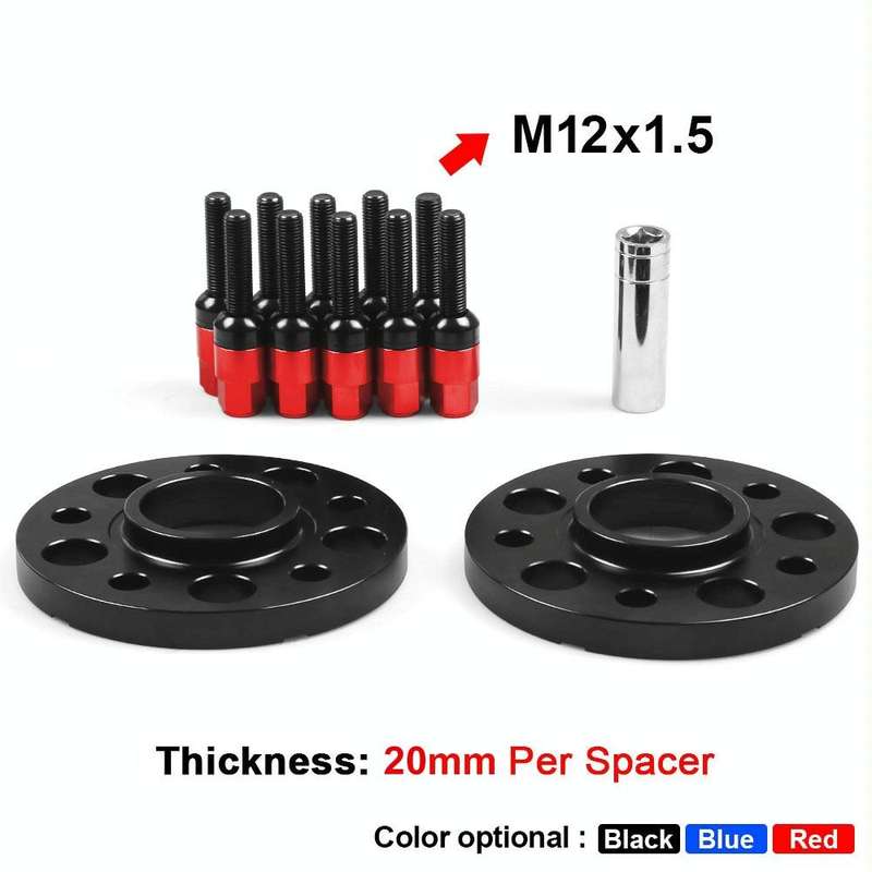 For Mercedes-Benz 20mm Car Modified Wheel Hub Flange Center Wheel Spacer with M12x1.5 Screws (Red)