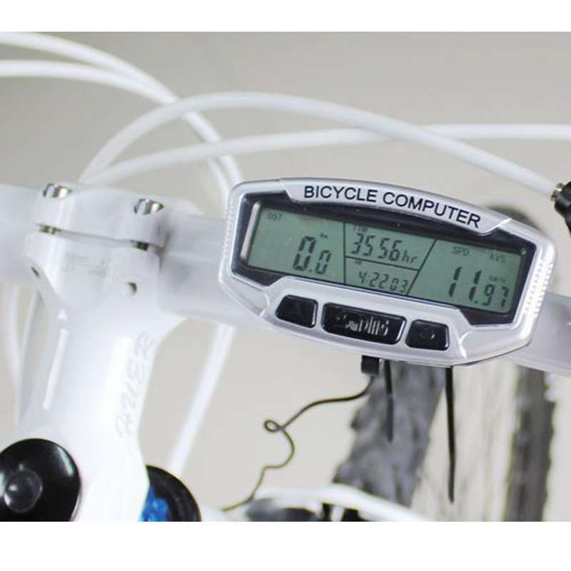 Multifunction LCD Display Cycle Computer Odometer Speedometer (MS-602B)(Silver)