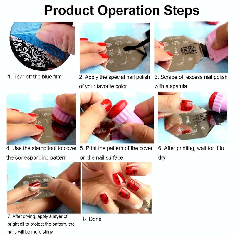 5 PCS Nail Art Print Template Nail Art Tools(OMQ-07)