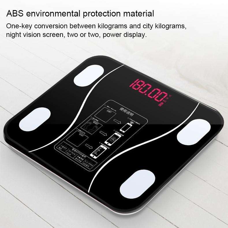 Household Smart Body Fat Electronic Weighing Scale, USB Charging Version(Black)
