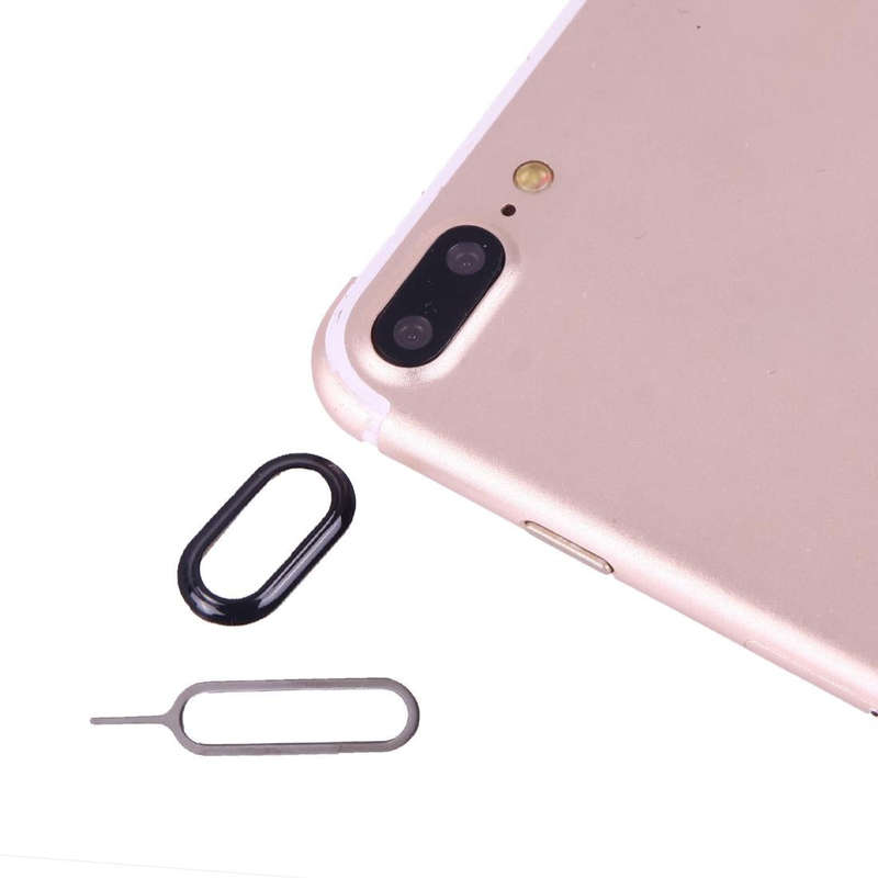 For iPhone 7 Plus Rear Camera Lens Protective Cover with Needle(Black)