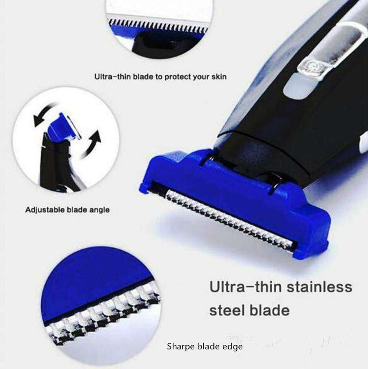 Electric Men Shaver Rechargeable Shaver Trimmer(Black + Blue)