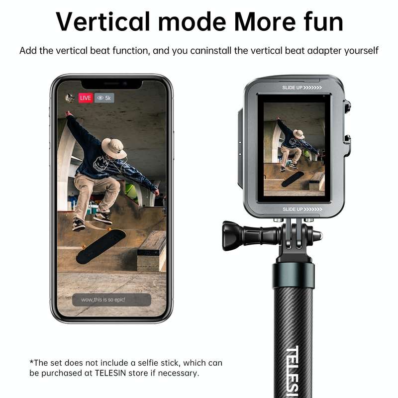 TELESIN Aluminium Alloy Frame Case For GoPro Hero11 Black / HERO10 Black / HERO9 Black ,Spec: Ver...