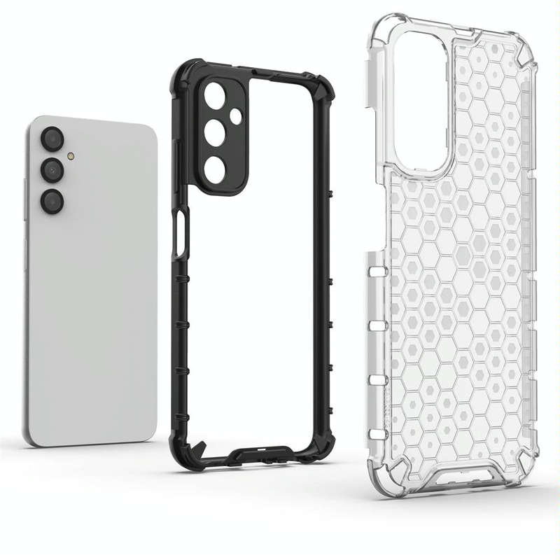For Samsung Galaxy A05s Shockproof Honeycomb Phone Case(Black)