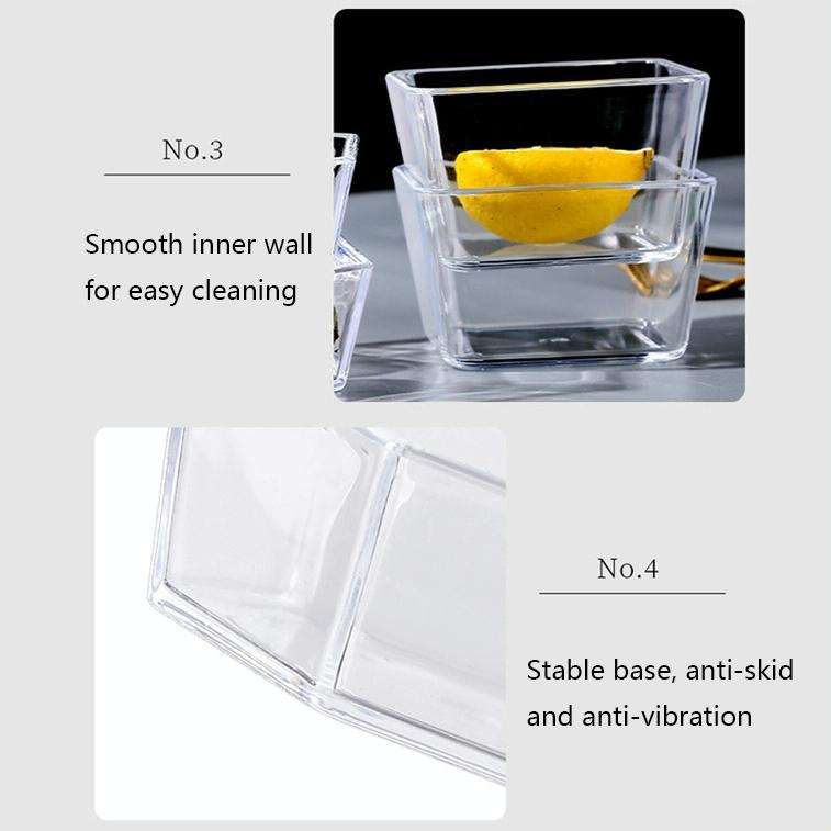 2 PCS Geometric Snack Plate, Style: Quadrilateral (Transparent)
