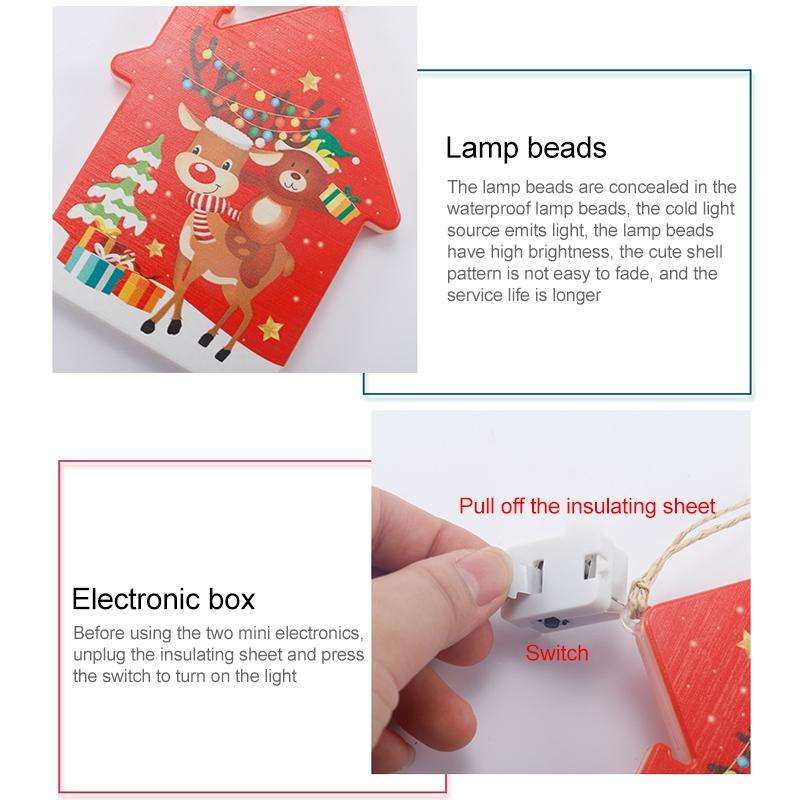 6 in 1 LED Christmas Pendant String Lights USB Holiday Decoration Light