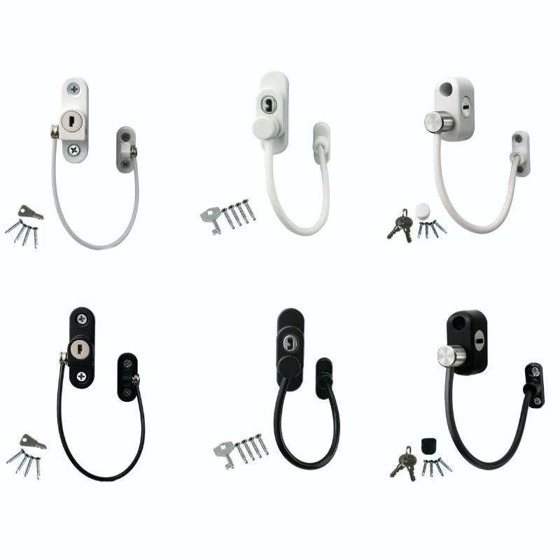 Children High-rise Anti-fall Safety Lock Window Push Limiter, Color: Black