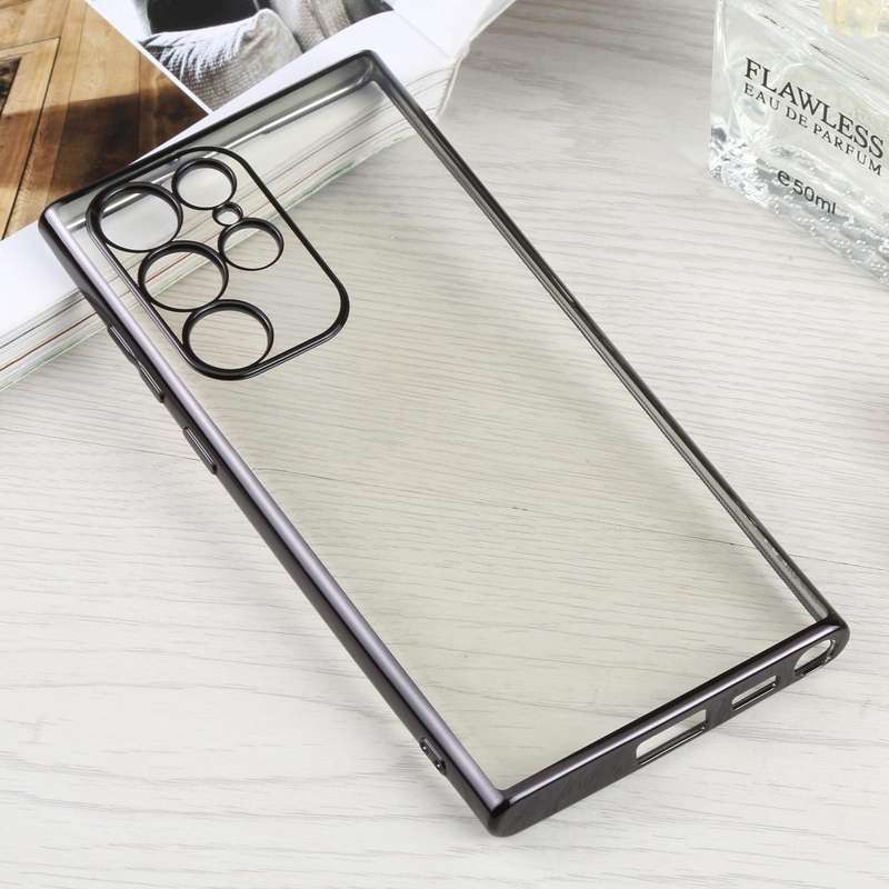For Samsung Galaxy S22 Ultra 5G SULADA Elastic Silicone Edge + TPU Phone Case(Black)