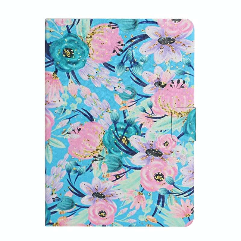 For Samsung Galaxy Tab A9 Flower Pattern Horizontal Flip PU Tablet Case with Sleep / Wake-up Func...