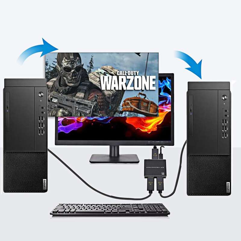 P80 8K Ultra HD DP1.4 Bi-direction Switch(Black)