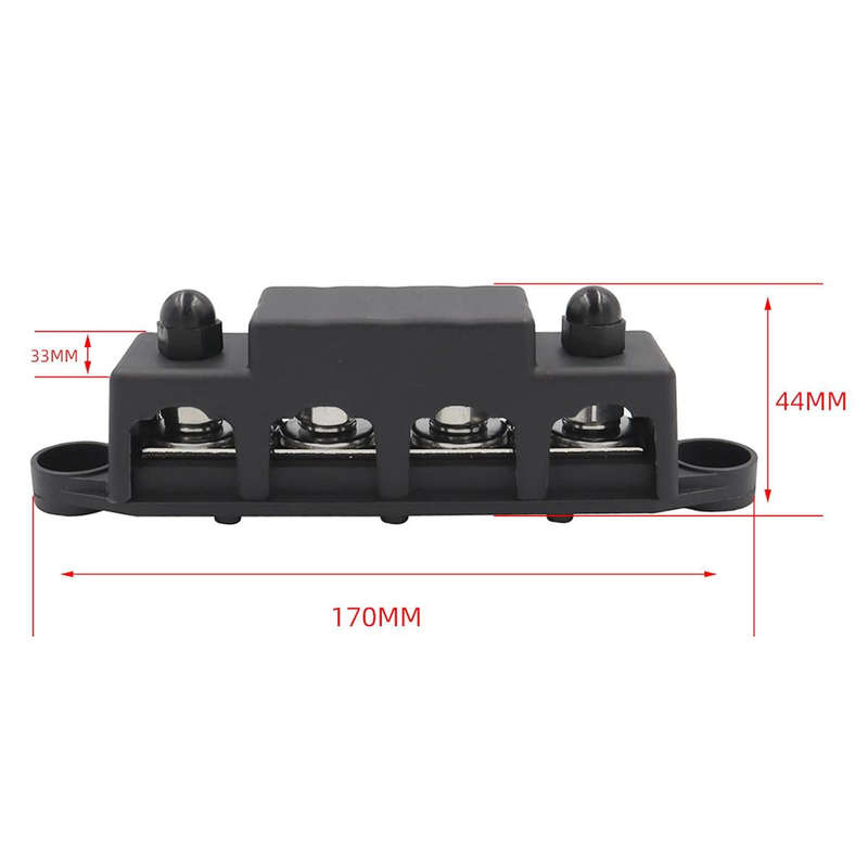 Black M10 Stud RV Ship High Current Power Distribution Terminal Block with Accessories