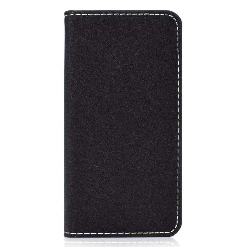 For Galaxy A30 Solid Color Magnetic Horizontal Flip Leather Case with Card Slot & Holder(Black)