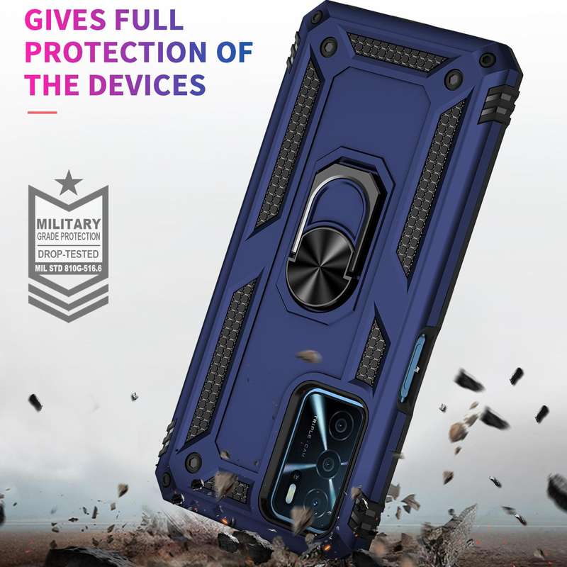 For OPPO A16 Shockproof TPU + PC Phone Case(Blue)